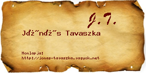 Jónás Tavaszka névjegykártya